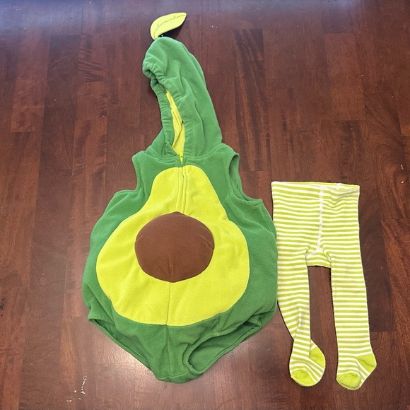 Carter's Other - Carter's Avocado Costume with Green and White Striped Tights